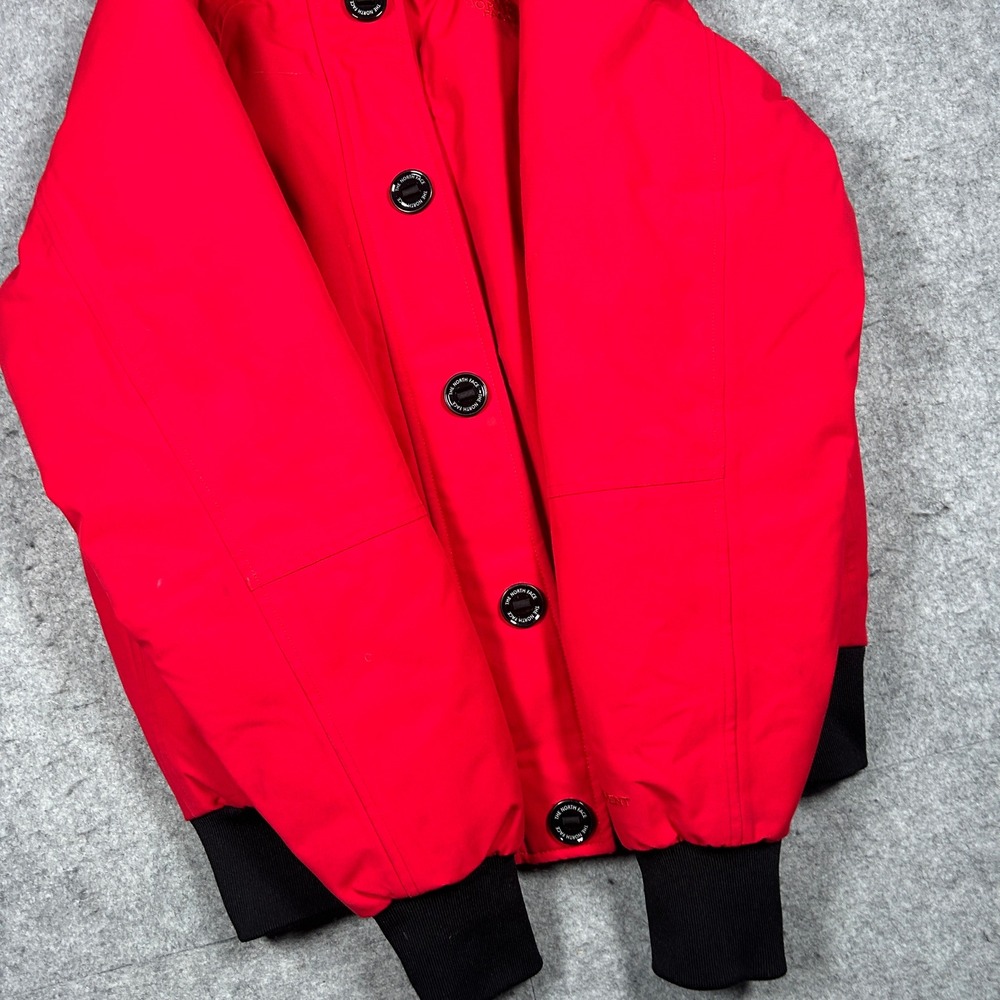 The North Face‎ jacket Womens Small Red hooded fur Down Insulated puffer quilt - Picture 8 of 16